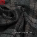 double-faced plaid check woven woolen fabric for overcoat